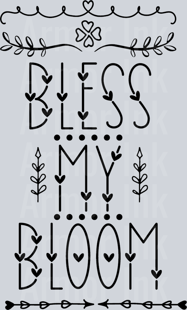 Bless My Bloom Black DTF transfer