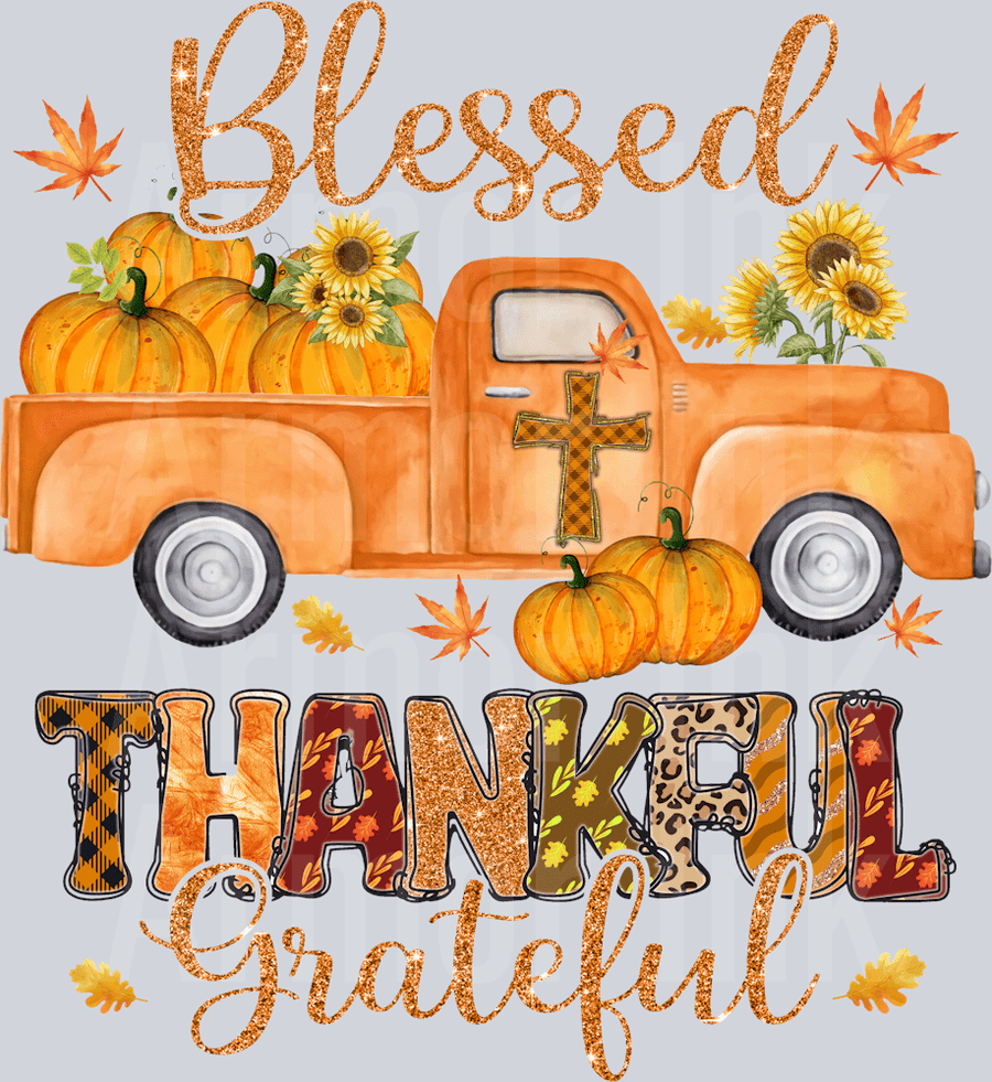 Blessed Thankful Grateful DTF transfer