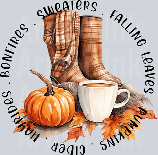 Bonfires Sweaters Falling Leaves Pumpkins Cider Hayrides Autumn