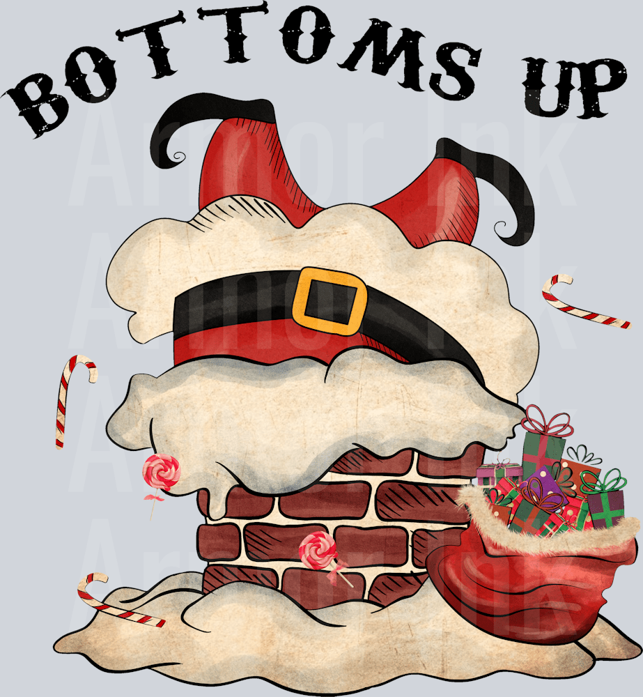 Bottoms Up Santa