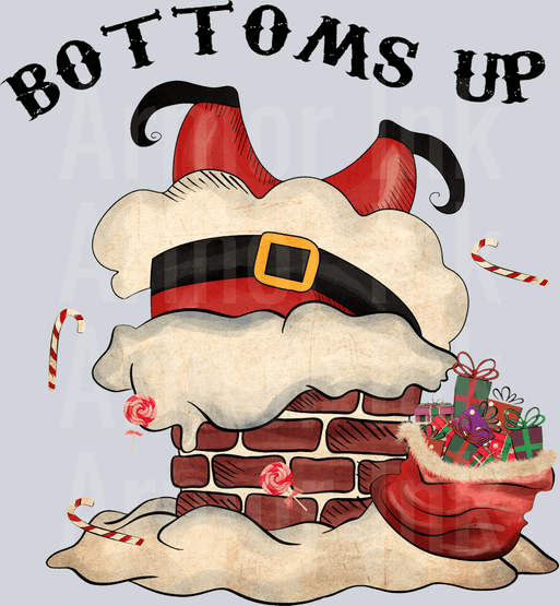 Bottoms Up Santa
