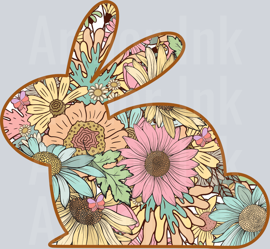 Bunny Flower DTF transfer