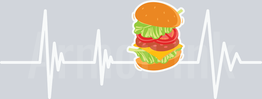 Burger Heartbeat DTF transfer