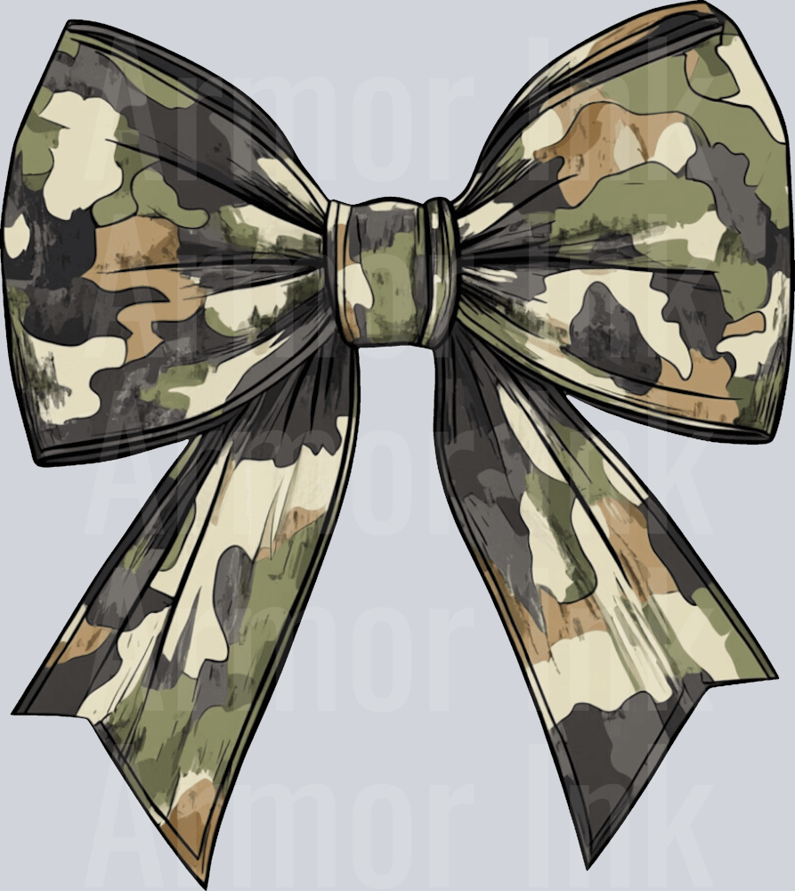 Camo Coquette Bow DTF transfer