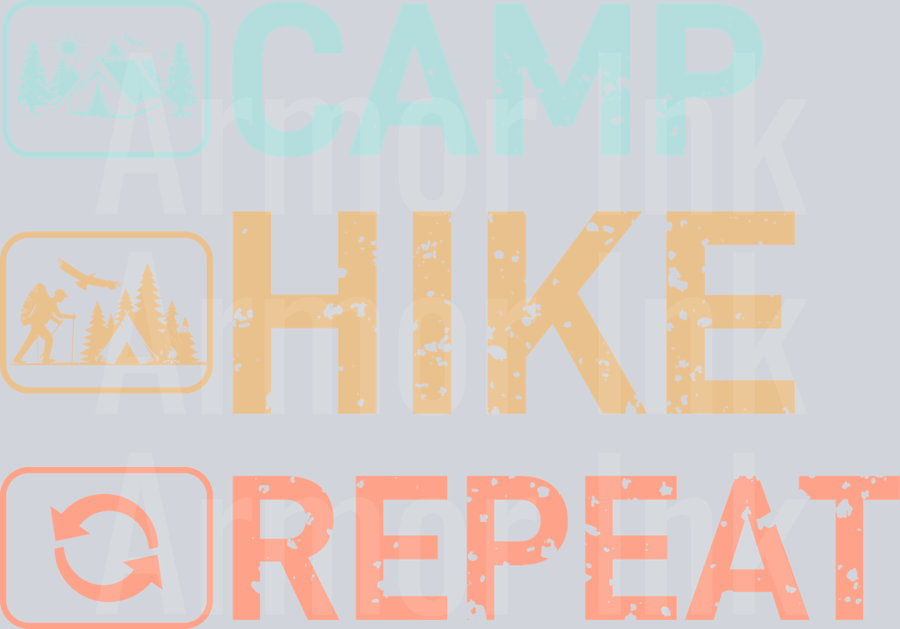 Camp Hike Repeat DTF transfer