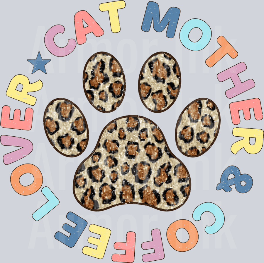 Cat Mother Coffee Lover DTF transfer