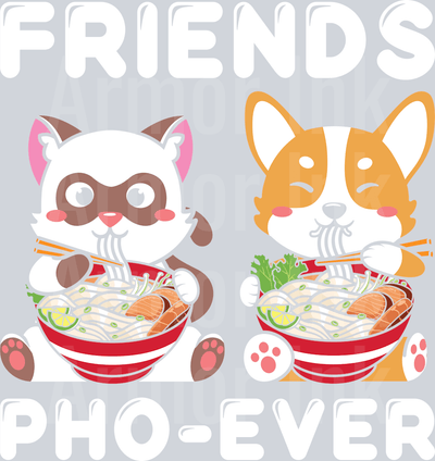 Cat & Shiba Pho DTF transfer
