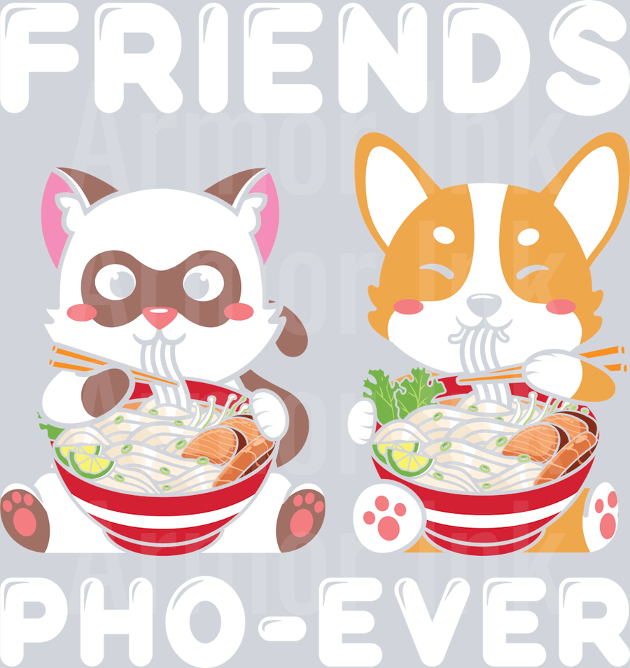 Cat & Shiba Pho DTF transfer