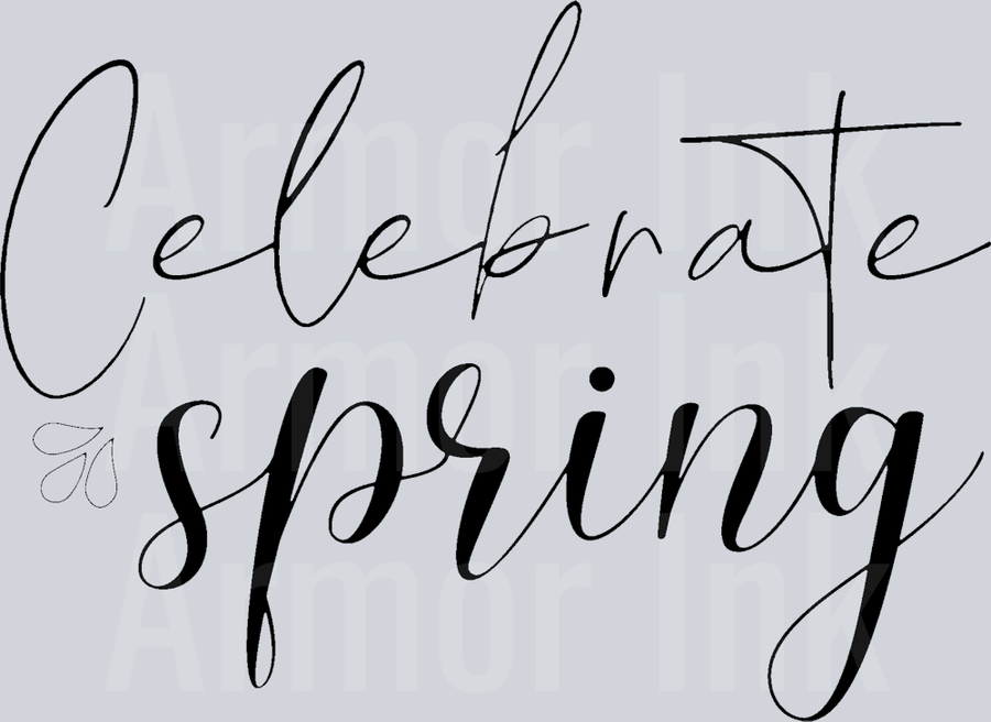 Celebrate Spring Black DTF transfer