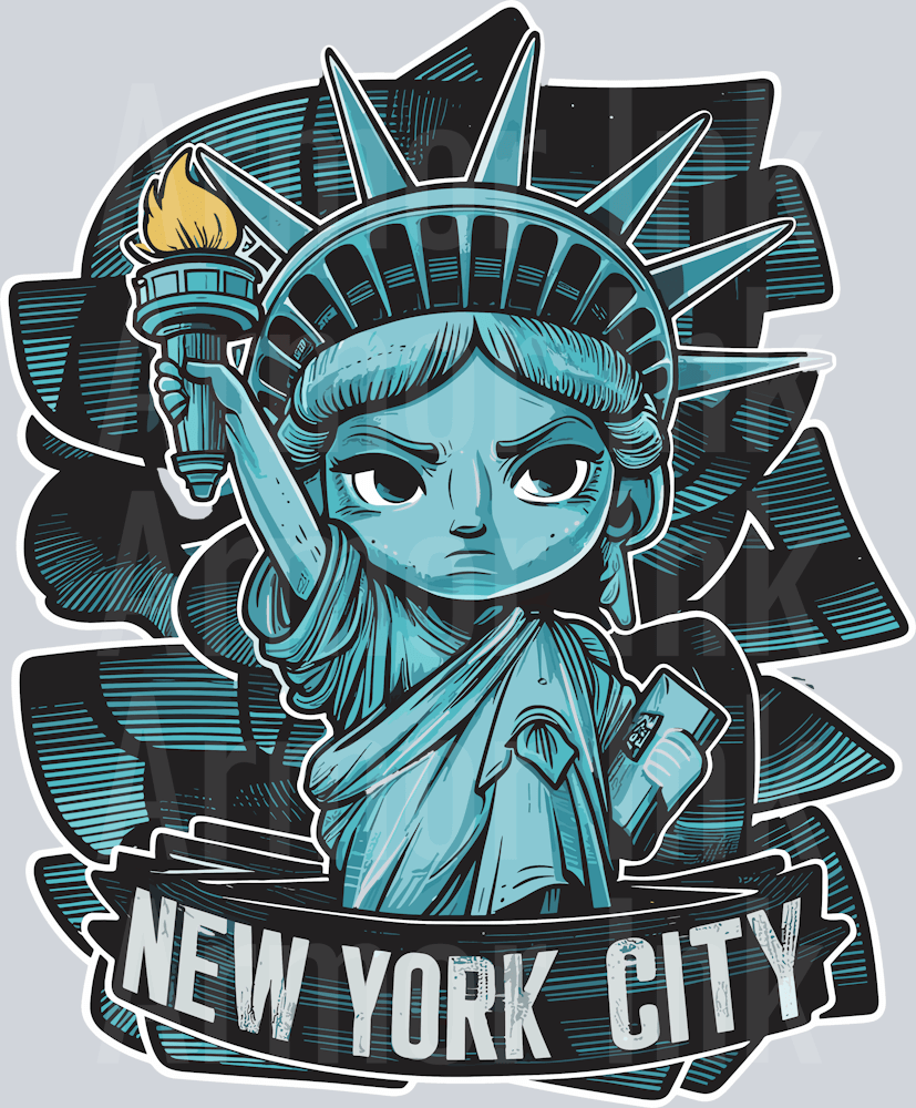 Chibi Statue Of Liberty NYC DTF transfer