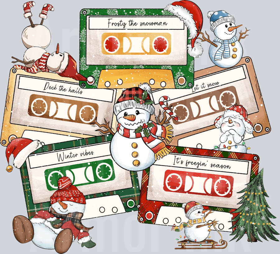 Christmas Cassettes DTF transfer
