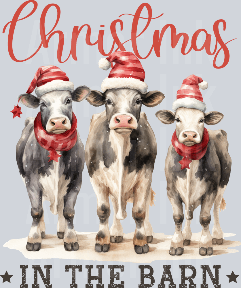 Christmas in the Barn DTF transfer