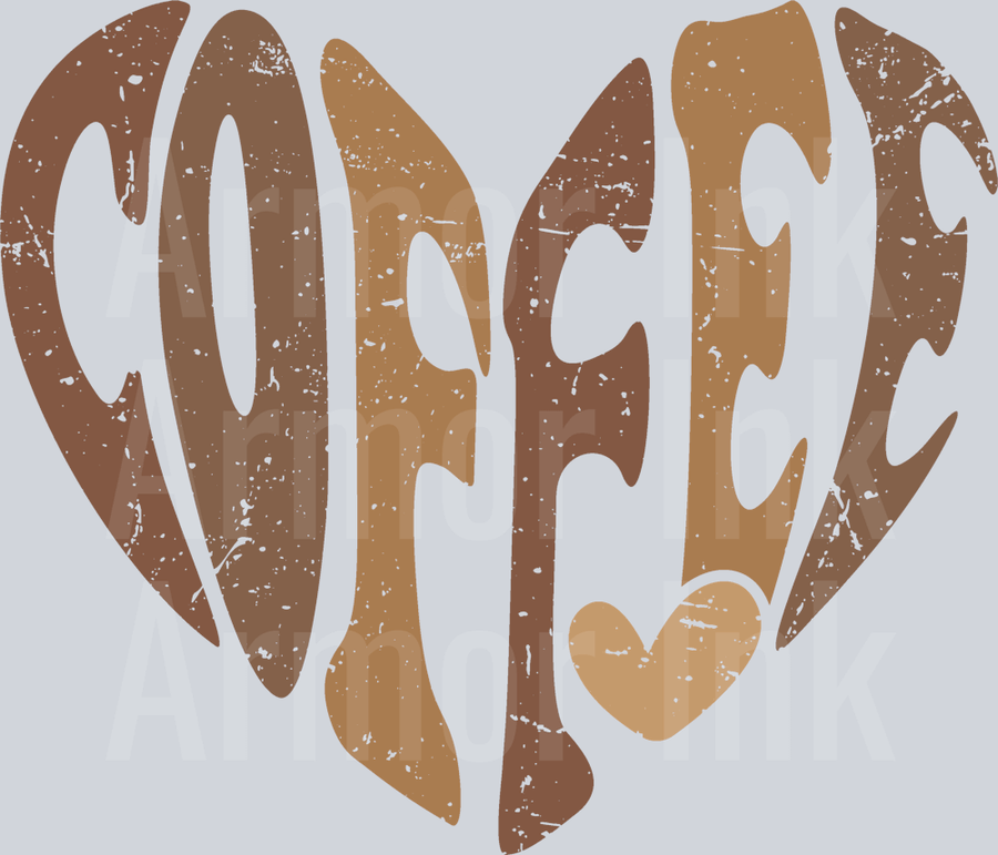 Coffee Heart DTF transfer