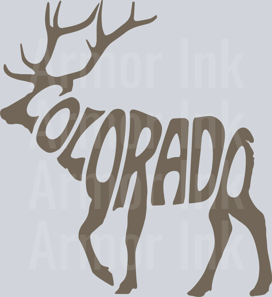 Colorado Word Elk DTF transfer
