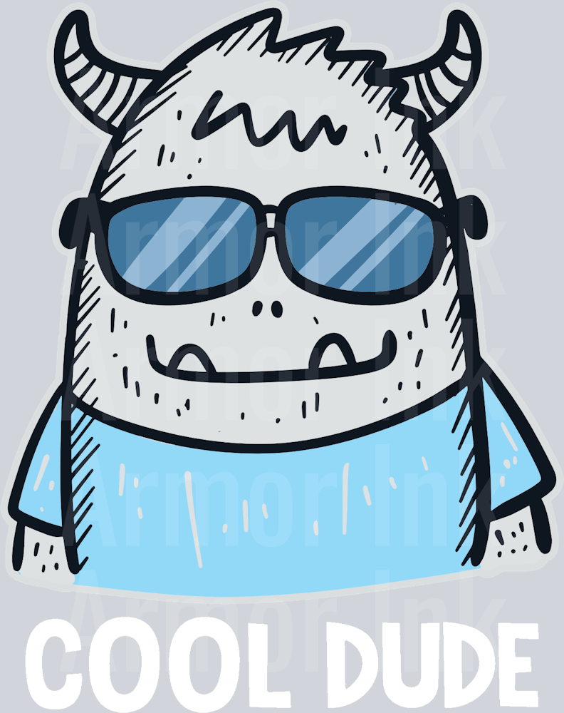 Cool Dude Monster DTF transfer