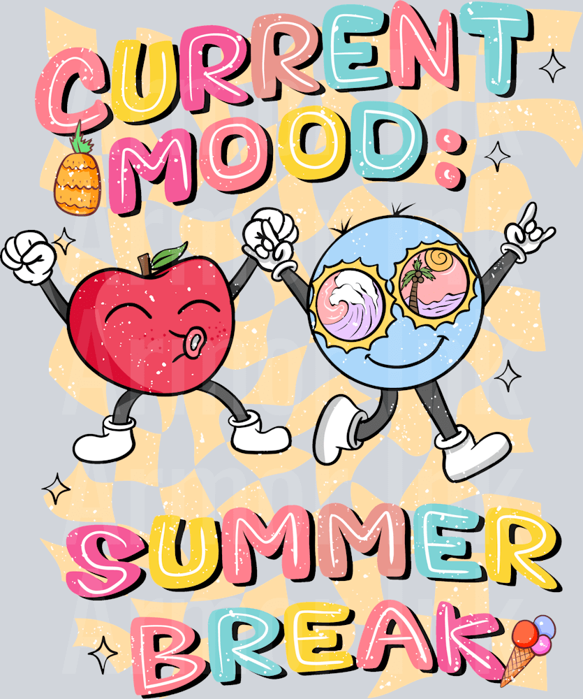 Current Mood Summer Break DTF transfer
