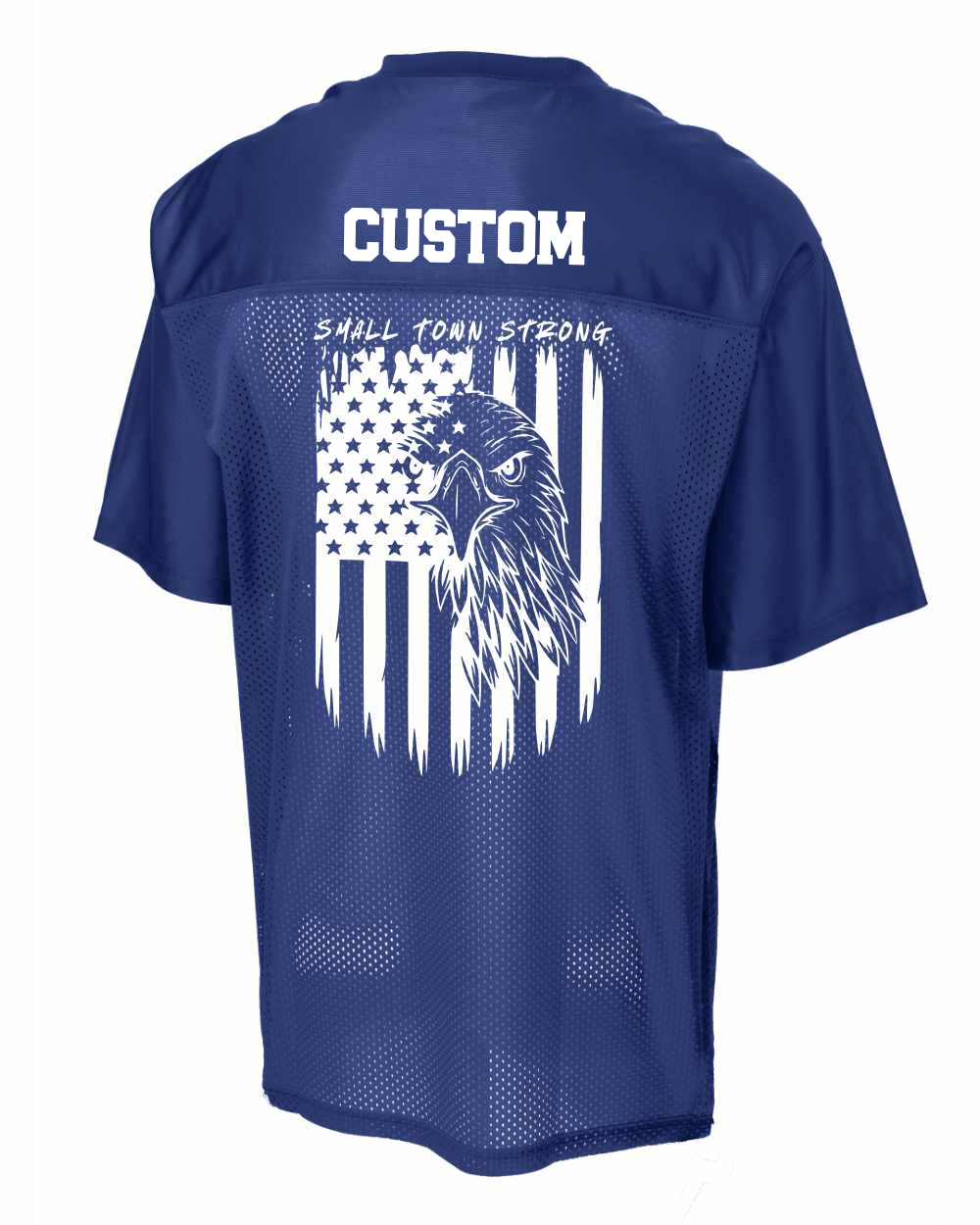 Custom football jersey with American flag and eagle design