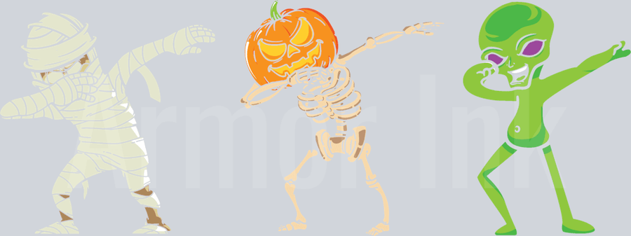 Dabbing Halloween Characters DTF transfer