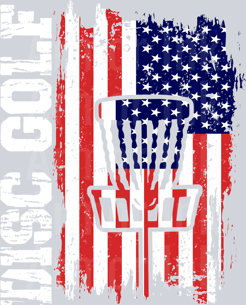 Disc Golf American Flag DTF transfer
