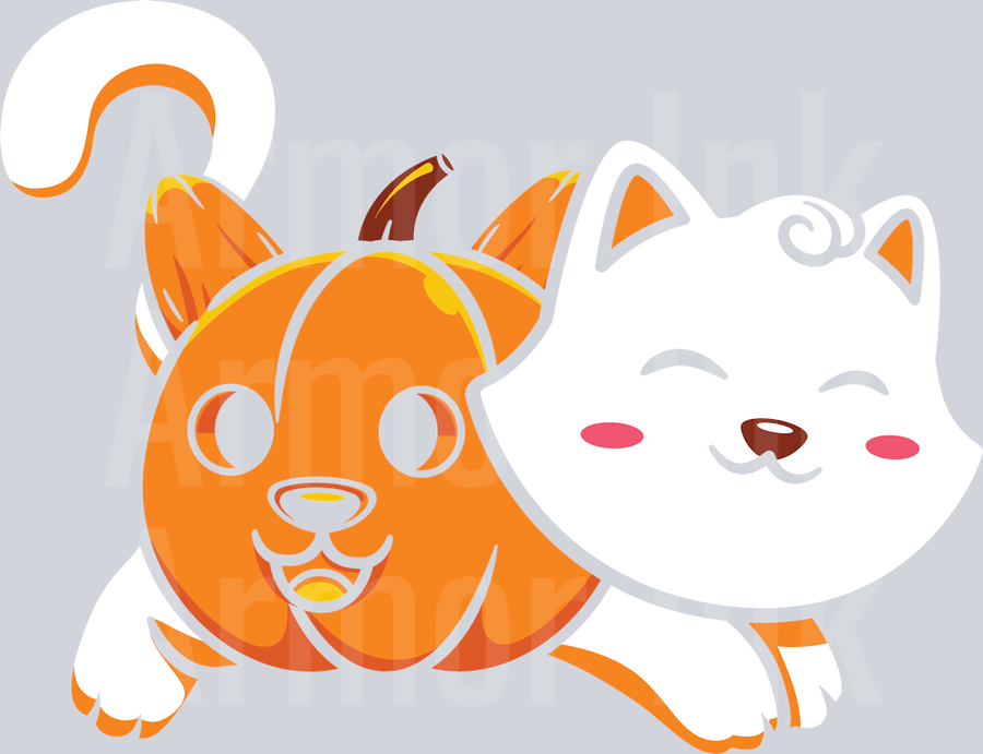 Dog And Cat Pumpkin DTF transfer