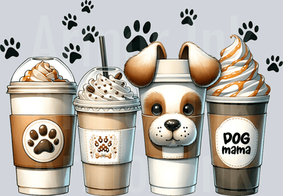 Dog Drinks DTF transfer