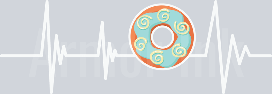 Donut Heartbeat DTF transfer