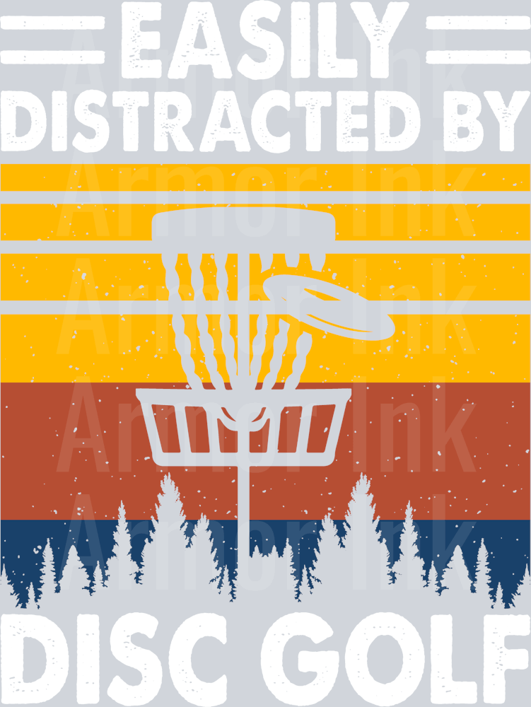 Easily Distracted By Disc Golf DTF transfer