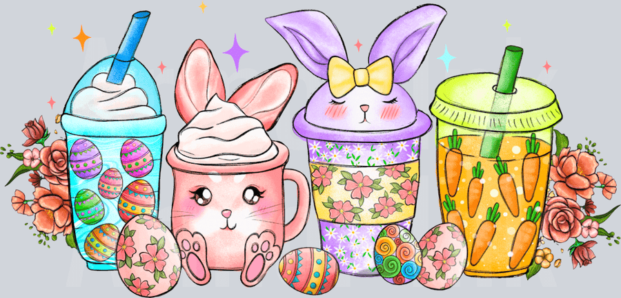 Easter Drinks DTF transfer