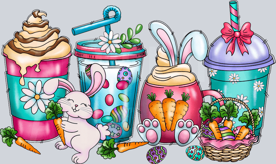 Easter Drinks DTF transfer