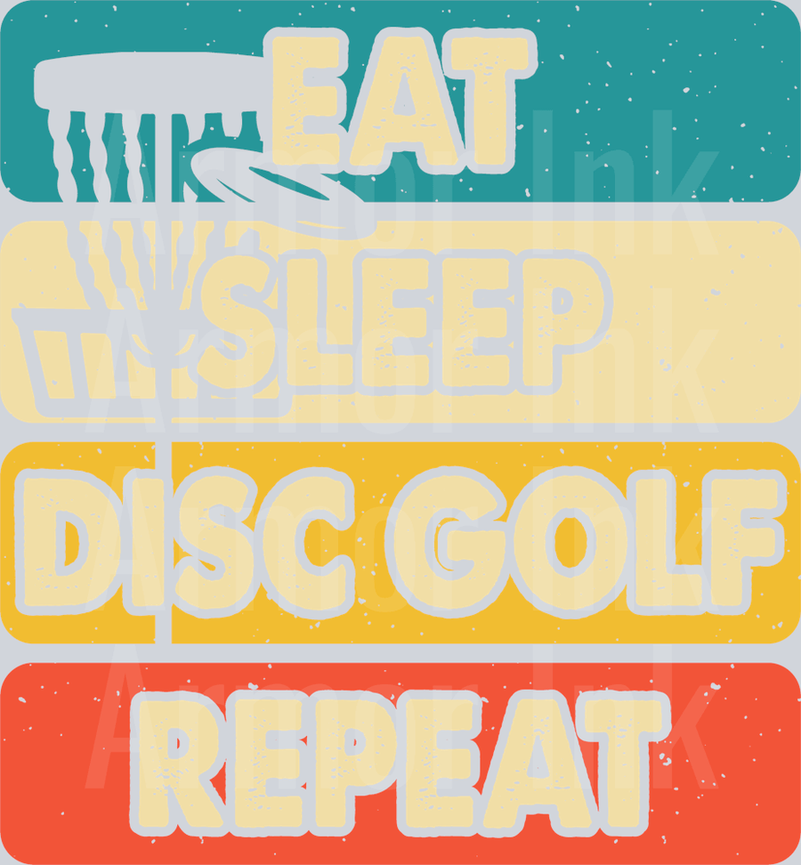 Eat Sleep Disc Golf Repeat DTF transfer