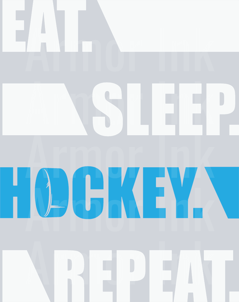 Eat Sleep Hockey Repeat DTF transfer