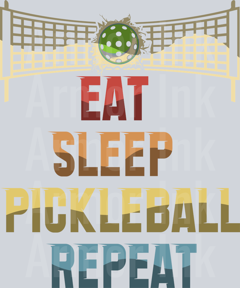 Eat Sleep Pickleball Repeat DTF transfer