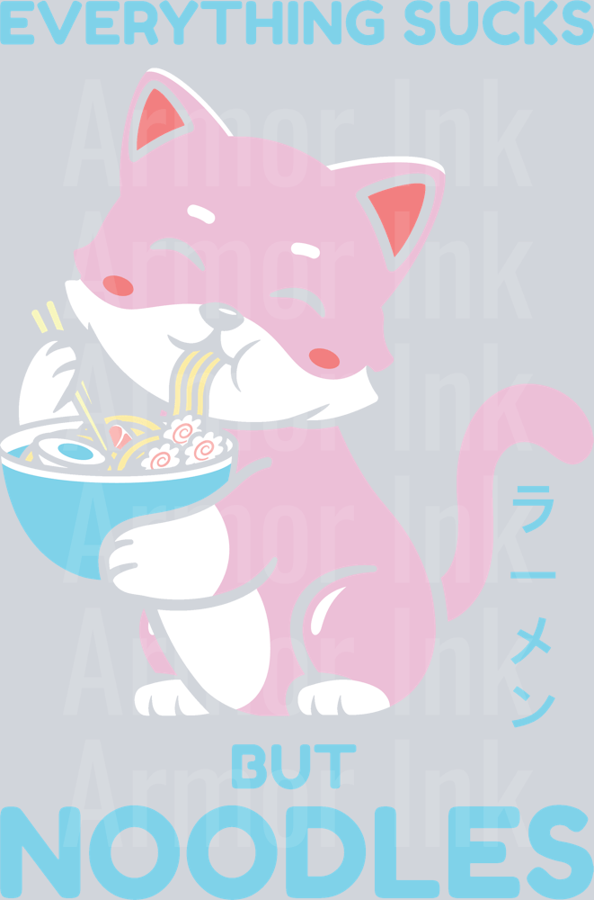 Everything Sucks But Noodles Cat