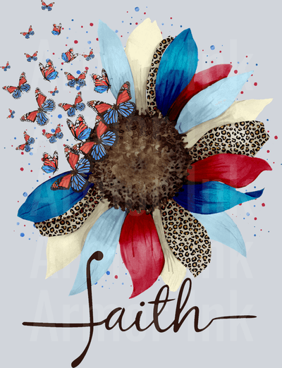 Faith Flower DTF transfer