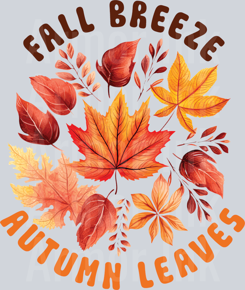 Fall Breeze Autumn Leaves DTF transfer