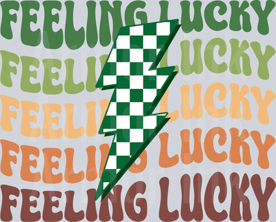 Feeling Lucky Lightning Bolt DTF transfer