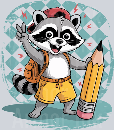 Feral Raccoon Back To School DTF transfer