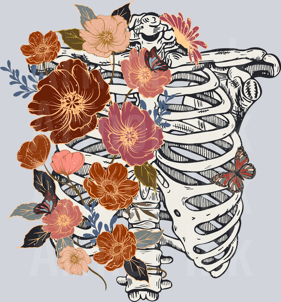 Flower Ribcage DTF transfer
