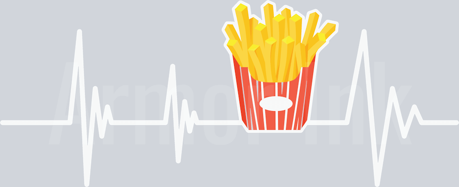 Fries Heartbeat DTF transfer
