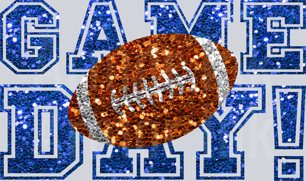 Game Day Blue DTF transfer