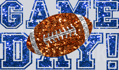 Game Day Blue DTF transfer