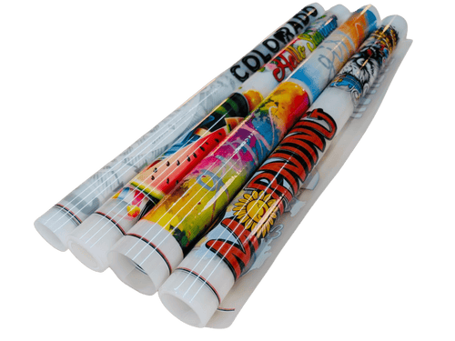 Colorful state-themed pens