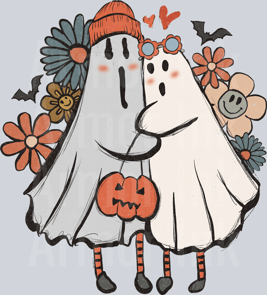 Ghost Hugs DTF transfer