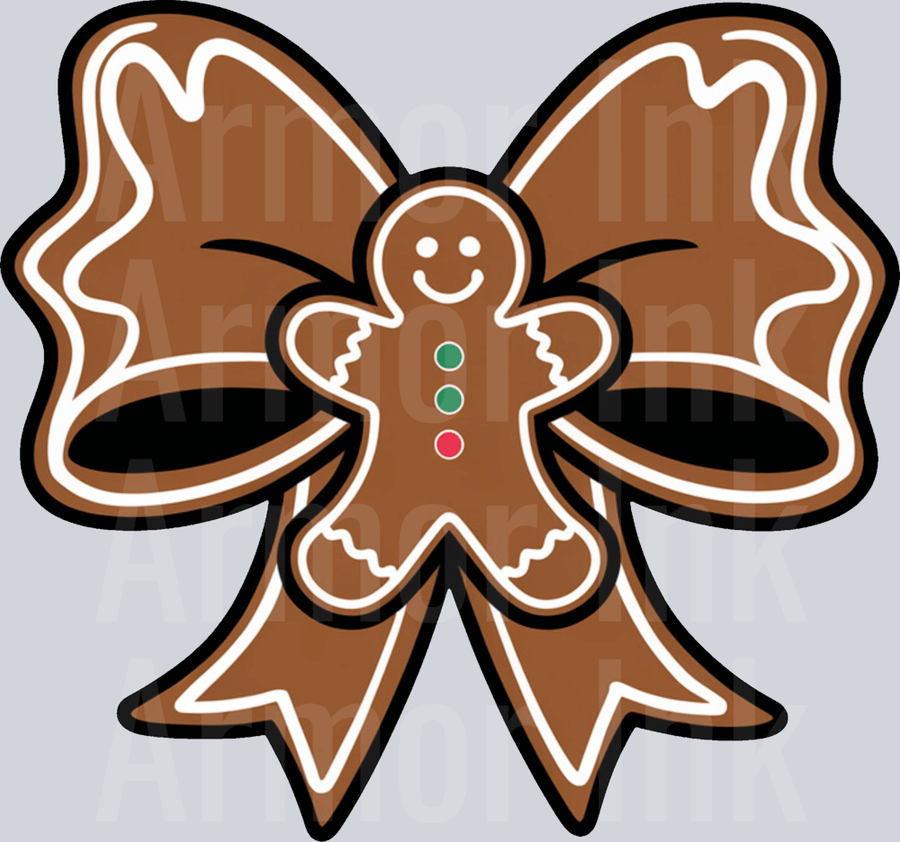 Gingerbread Coquette Bow DTF transfer