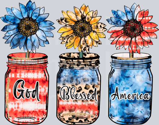 God Blessed America Jars Flowers