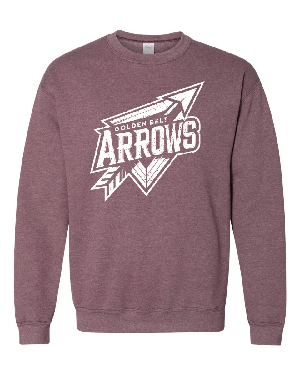 Golden Belt Arrows - Crewneck Sweatshirt Youth/Adult - GBHE - Armor InkArmor InkArmor Ink89196830Heather Maroon - Distressed White LogoYouth Extra smallGolden Belt Arrows - Crewneck Sweatshirt Youth/Adult - GBHE