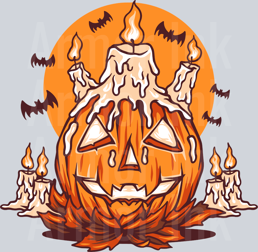Halloween Candles Illustration DTF transfer