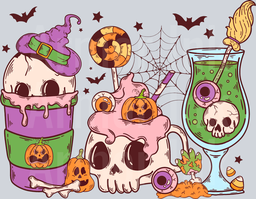 Halloween Coffee DTF transfer