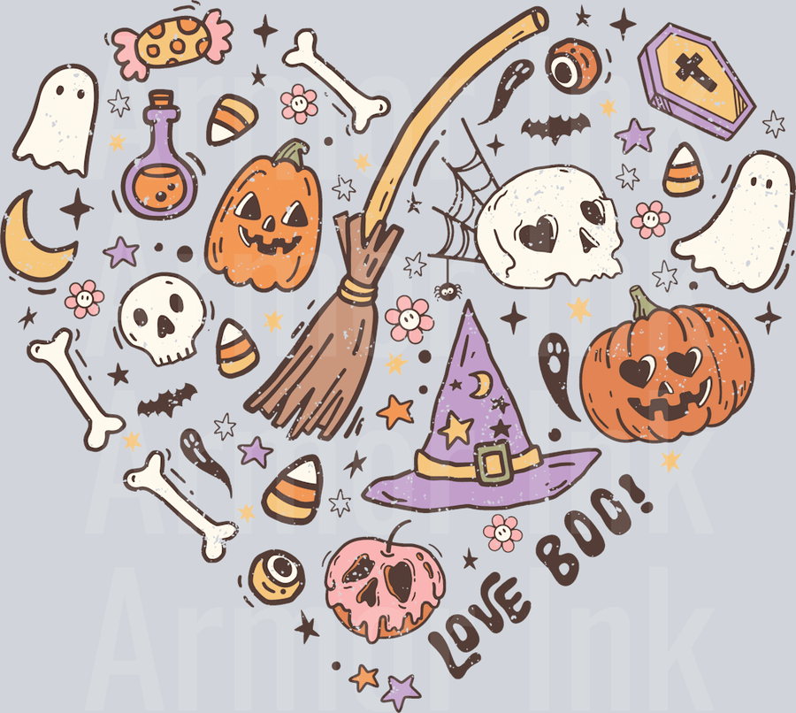 Halloween Heart DTF transfer