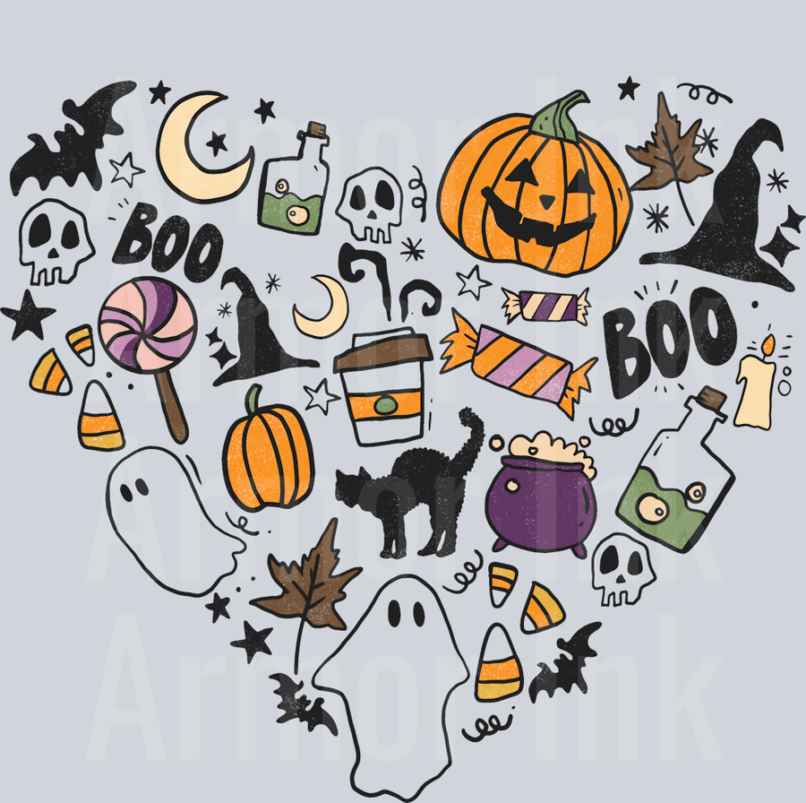 Halloween Heart DTF transfer
